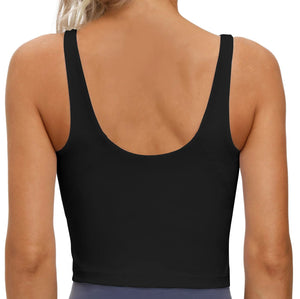 Rosvigor Womens Sports Bras Longline Wirefree Padded Workout Tank Tops for Women