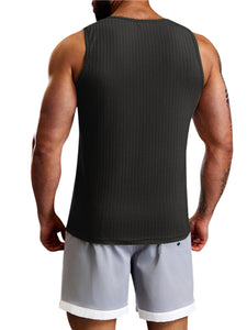 Thrilos Mens Tank Tops Sleeveless Ribbed Knit Shirts Workout T Shirt Muscle Gym Tank Top for Men