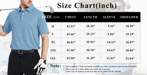 Thrilos Mens Golf Shirts Short Sleeve Performance Polo Dry Fit Striped Golf Polo Shirts for Men