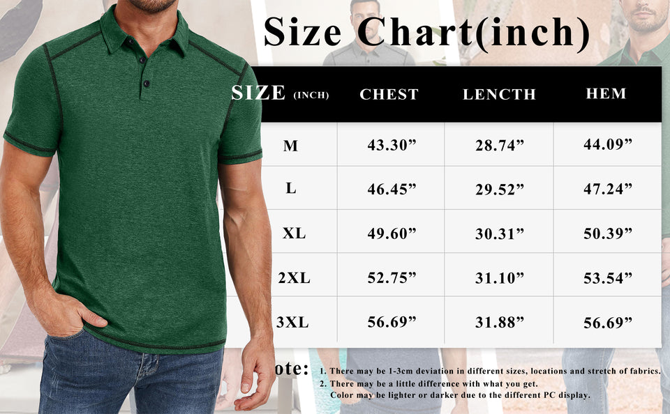 Thrilos Mens Polo Knit Shirts Short Sleeve Golf Shirts Casual Button Down T Shirts Solid Color Slim Fit Tops