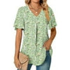 Fantaslook Womens Tops Dressy Blouses V Neck Short Sleeve Tunic Tops Casual Work Shirts
