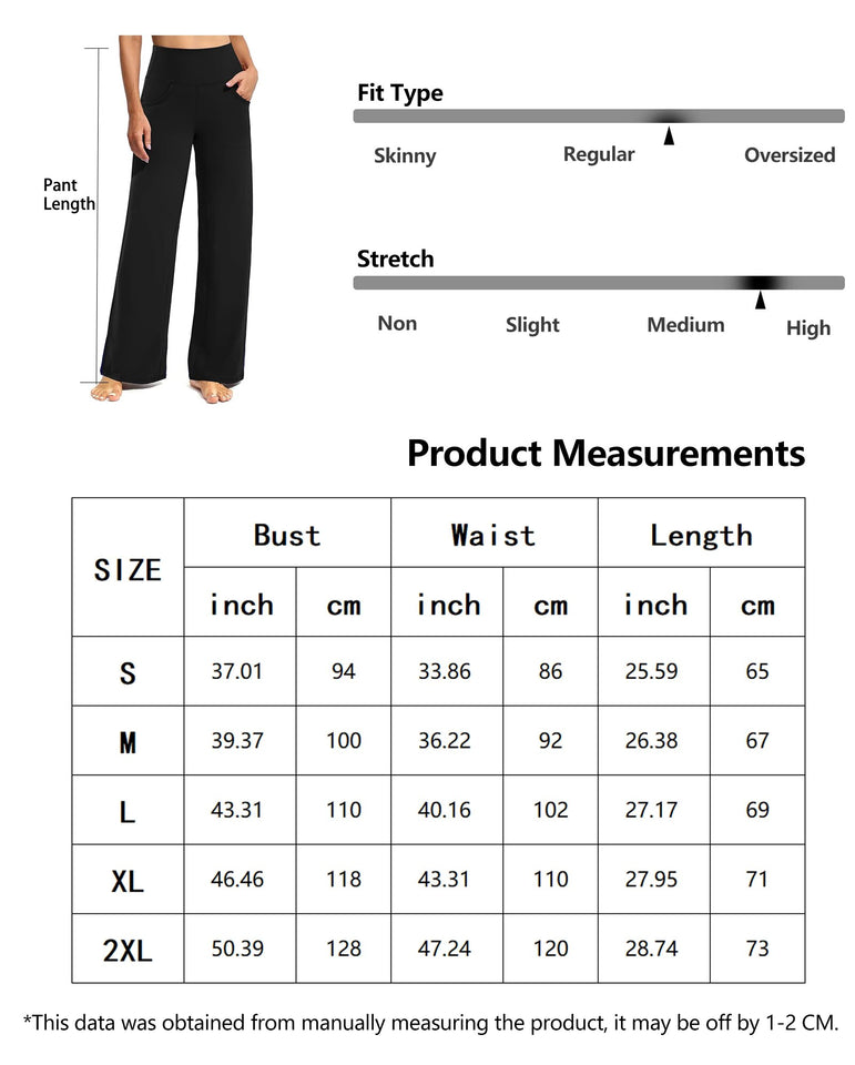 Rosvigor Yoga Pants Women High Waisted Wide Leg Pants Casual Pants with Pockets