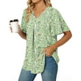 Fantaslook Womens Tops Dressy Blouses V Neck Short Sleeve Tunic Tops Casual Work Shirts