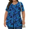 Fantaslook Womens Plus Size Tops Tunic Short Sleeve Shirts Floral Blouses Loose Summer Tops