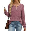 Fantaslook Henley Long Sleeve Shirts for Women Casual Tunic Tops Fall Dressy Blouses Lightweight Pullover