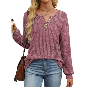 Fantaslook Henley Long Sleeve Shirts for Women Casual Tunic Tops Fall Dressy Blouses Lightweight Pullover