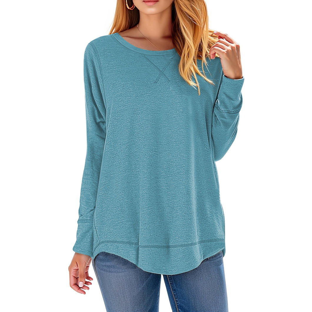 Fantaslook Womens Fall Tops Long Sleeve Shirts Casual Tunic Top Basic T Shirts Tees