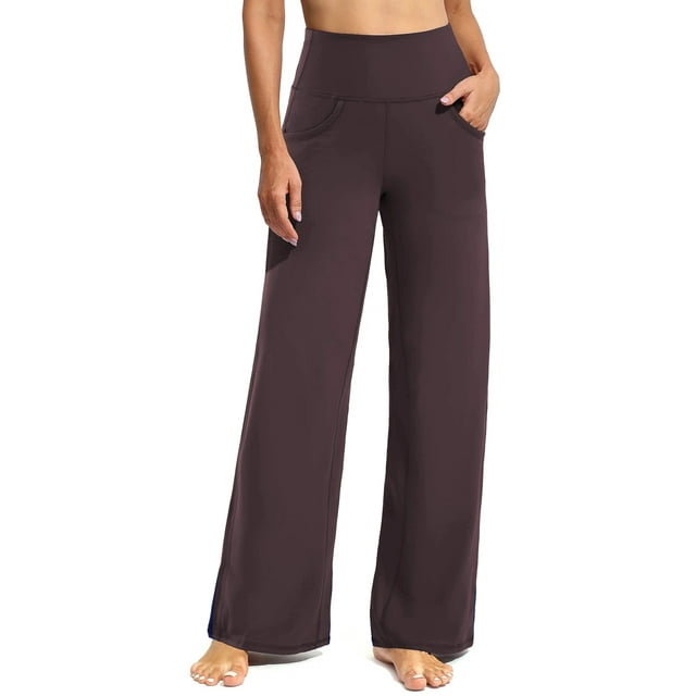 Rosvigor Yoga Pants Women High Waisted Wide Leg Pants Casual Pants with Pockets