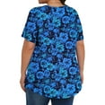 Fantaslook Womens Plus Size Tops Tunic Short Sleeve Shirts Floral Blouses Loose Summer Tops