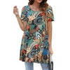 Fantaslook Plus Size Womens Tunic Tops Short Sleeve Casual Floral Shirts Swing Flare Dressy Blouses