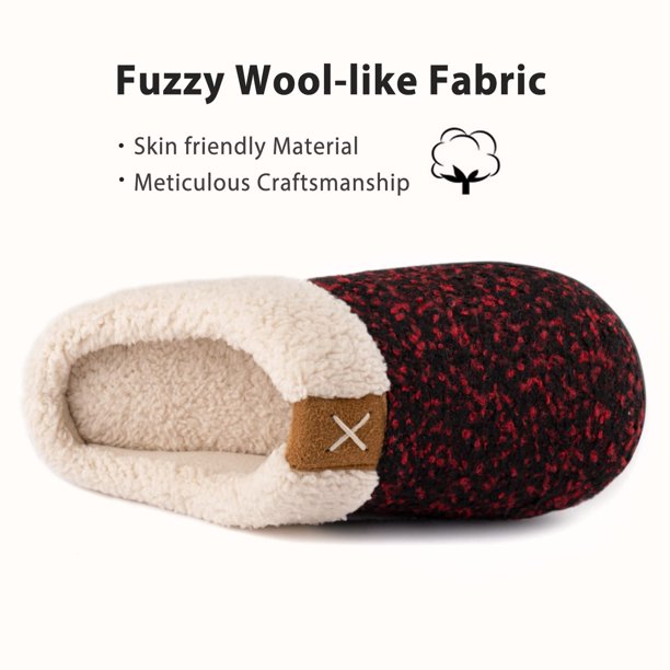 Fantaslook Womens Cozy Memory Foam Slippers Fuzzy Wool Plush Fleece Lined House Slippers Indoor