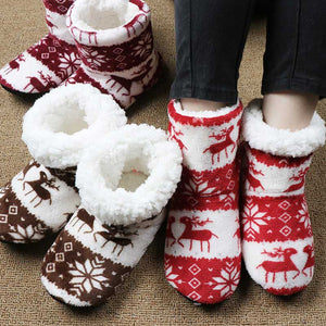 Christmas Elk Indoor Socks Slippers