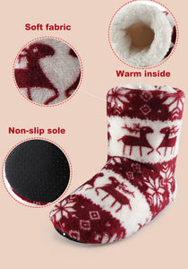 Christmas Elk Indoor Socks Slippers