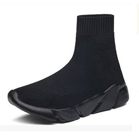 Fantaslook Unisex High Top Sneakers Slip On Knit Walking Shoes For Women Men
