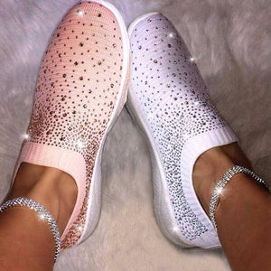 Women Slip On Casual Rhinestone Sneakers