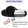 Women's Fuzzy Slippers Cross Band Open Toe House Shoes