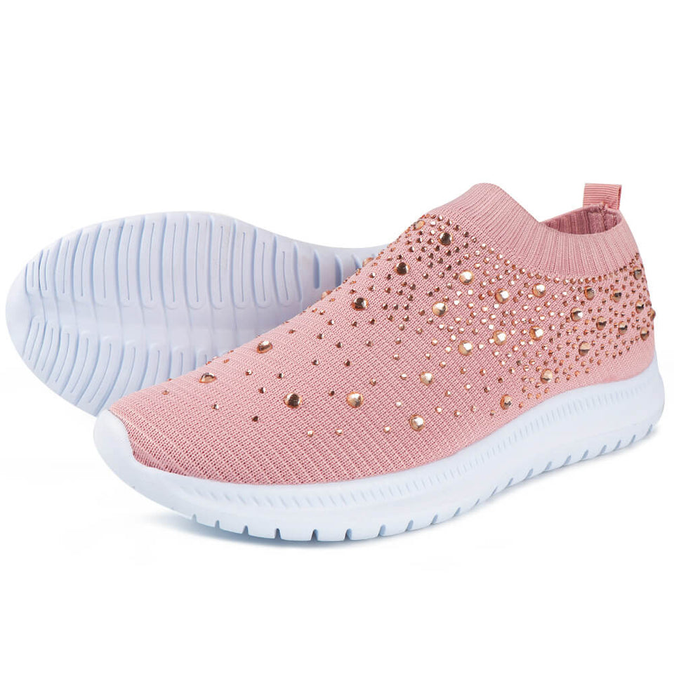 Women Slip On Casual Rhinestone Sneakers