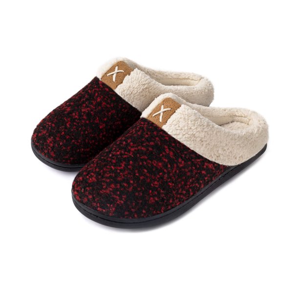 Fantaslook Womens Cozy Memory Foam Slippers Fuzzy Wool Plush Fleece Lined House Slippers Indoor