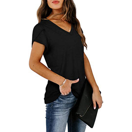 Women V Neck Short Sleeve T Shirts