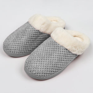 Women's Fuzzy House Slippers Fish Scale Pattern Home Shoes