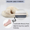 Women's Fuzzy Slippers Cross Band Open Toe House Shoes