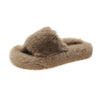 Fantaslook Women's Fuzzy Slippers Fur Soft Plush Cozy House Slippers Furry Open Toe Indoor