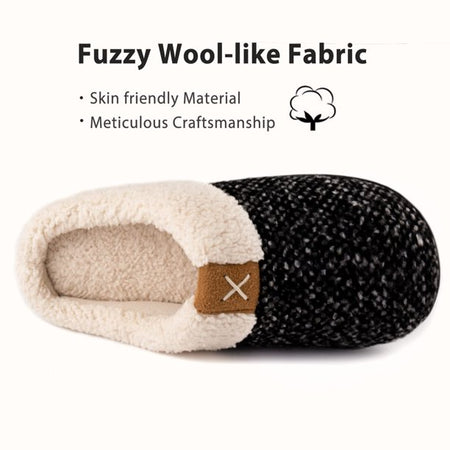 Fantaslook Womens Cozy Memory Foam Slippers Fuzzy Wool Plush Fleece Lined House Slippers Indoor